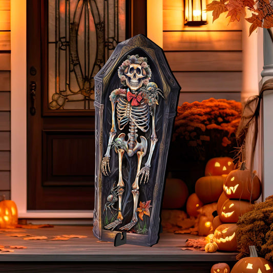 Halloween Skeleton Coffin Freestanding Decor - Halloween Garden Decor by G. Debrekht - Halloween Decor- 8652797F