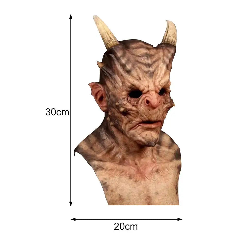 Halloween Devil Masks Face Cover Horror Cosplay Headgear Prop Masquerade Performance Costume Props Scary Horns Masks