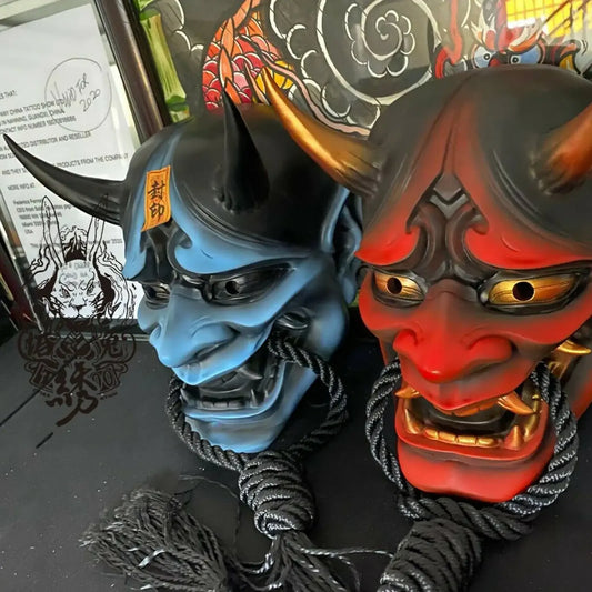 Japanese Sealed Prajna Devil Hannya Mask – Embrace the Fury of the Oni!"
Unleash the rage of the samurai and the power of ancient demons with the Japanese Sealed Prajna Devil Hannya Mask. This full-face mask blends the dark