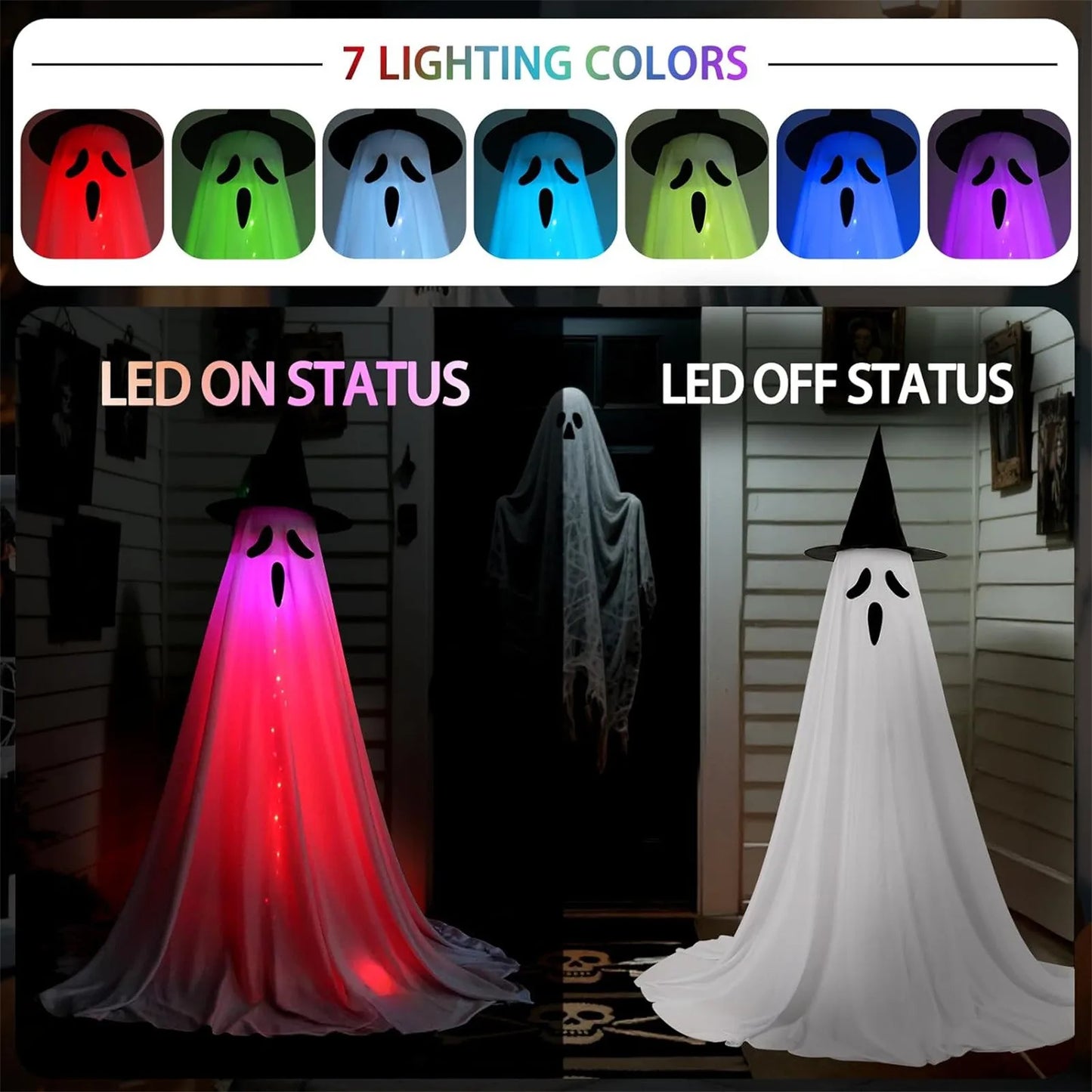 Halloween String Light Decoration with Remote Control – Indoor & Outdoor Spooky Decor for Party, Yard, or Home Display