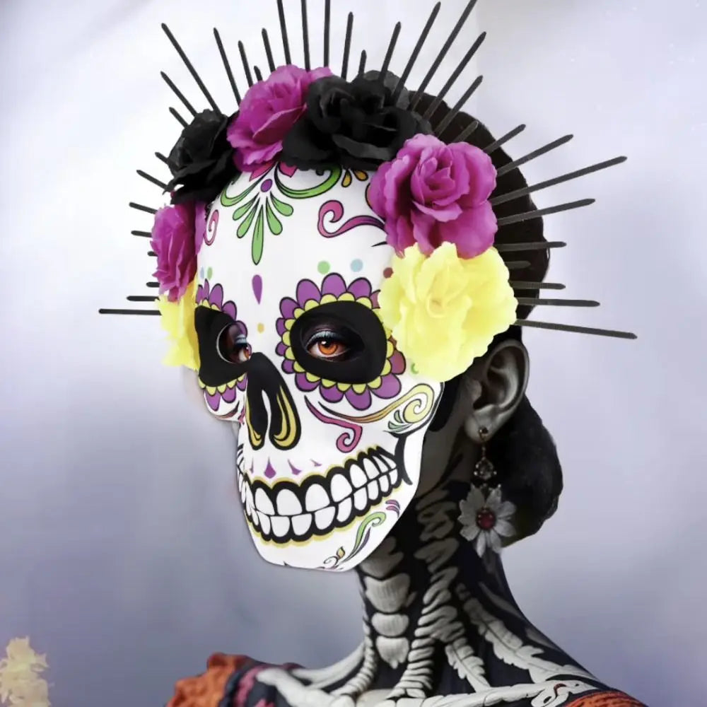 Fancy Halloween Mexican Day of The Dead Mask EVA Eye Mask Halloween Party Mask Three-dimensional Headwear Skull Mask Cosplay
