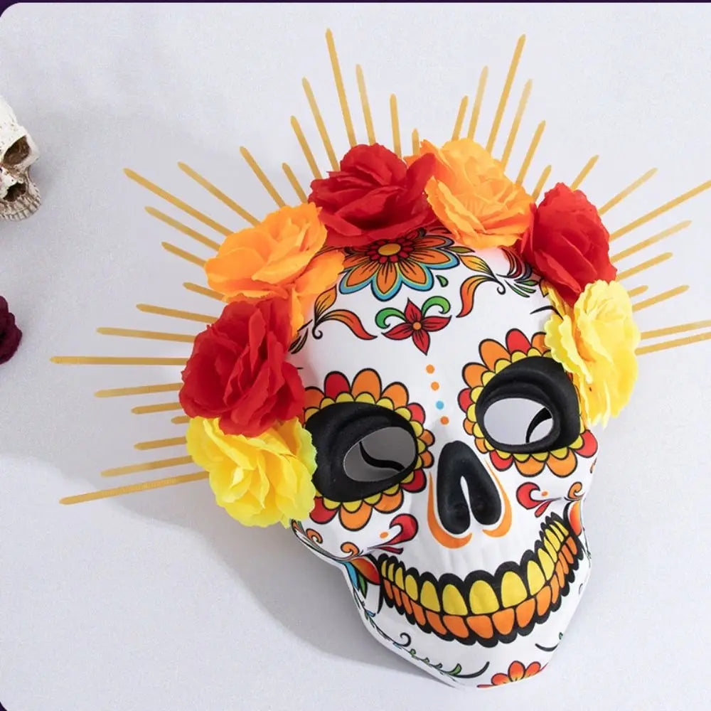 Nightclub Halloween Mexican Day of The Dead Mask EVA Eye Mask Halloween Party Mask Headwear Three-dimensional Skull Mask Show