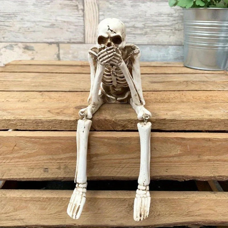 Life-Size Human Skeleton Halloween Decoration – Realistic Goth Prop for Haunted House, Graduation Pranks, and Spooky Home Decor
