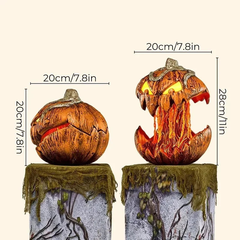 Scary Halloween Pumpkin Head Decoration Outdoor Garden Yard Patio Horror Props for Haunted House Party Scene Decor