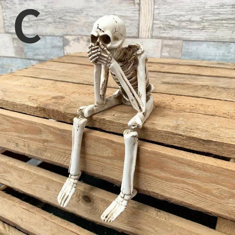 Life-Size Human Skeleton Halloween Decoration – Realistic Goth Prop for Haunted House, Graduation Pranks, and Spooky Home Decor