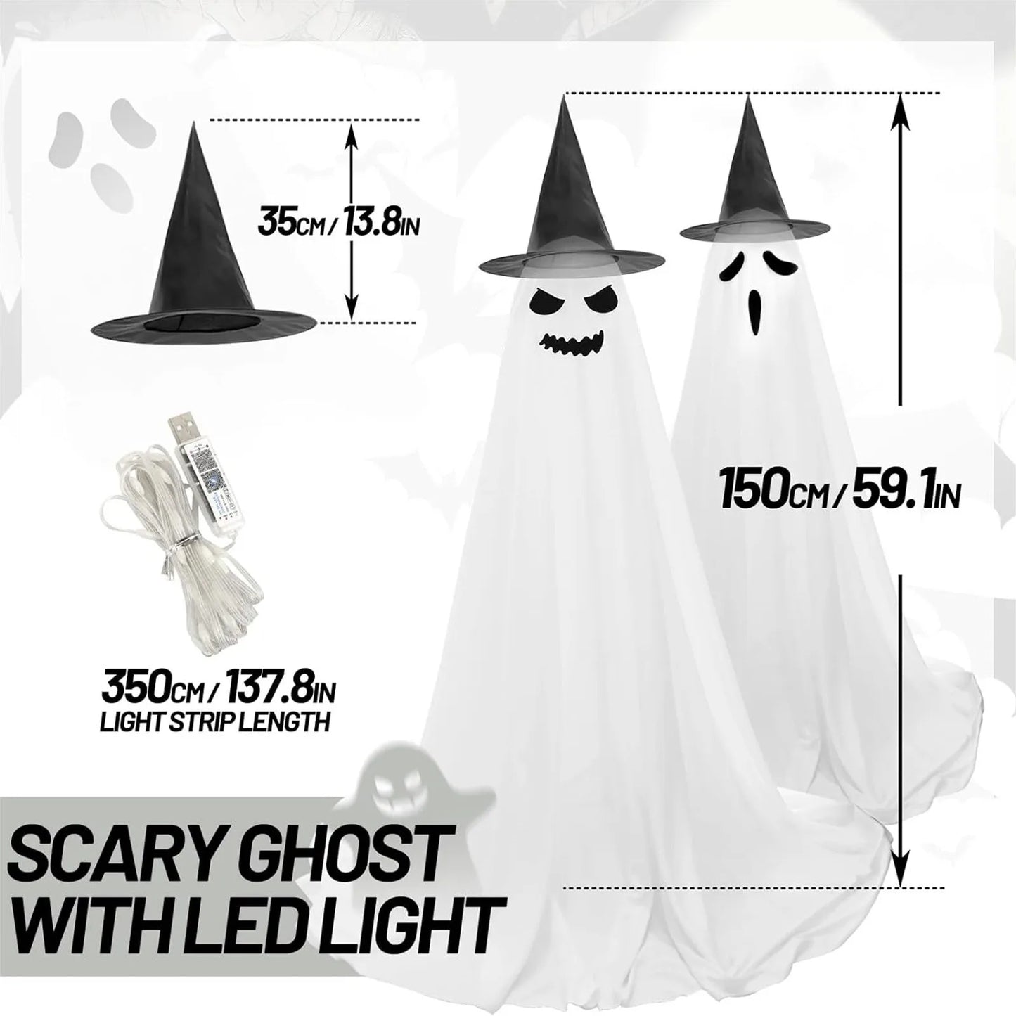 Halloween String Light Decoration with Remote Control – Indoor & Outdoor Spooky Decor for Party, Yard, or Home Display