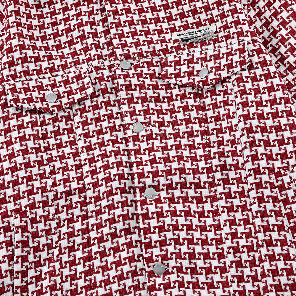 Jacket Men Classic knitted Plaid Turn-down Collar Jackets Coat Autumn Oversize Vintage Fashion All-match Outwear Unisex