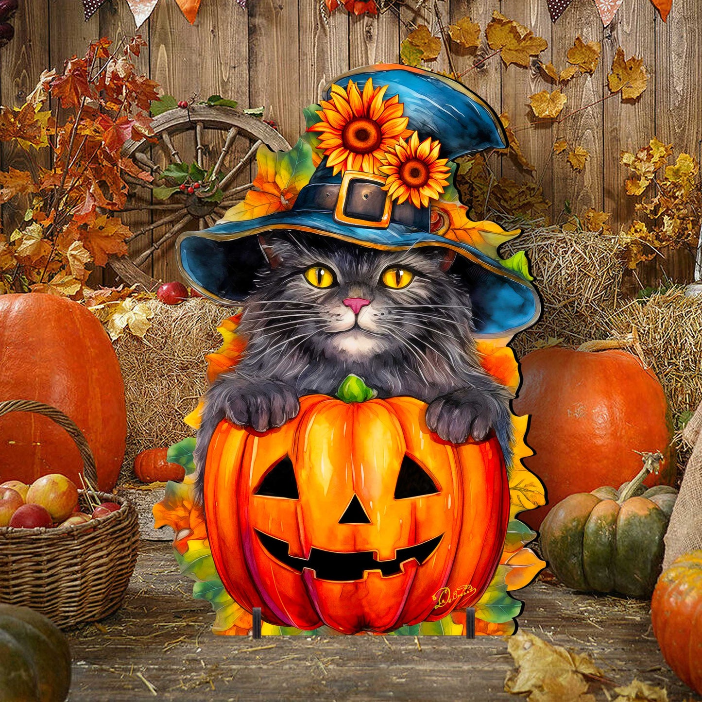 Halloween Black Cat Freestanding Decor - Halloween Outdoor Decor by G. Debrekht - Halloween Decor- 8652794F