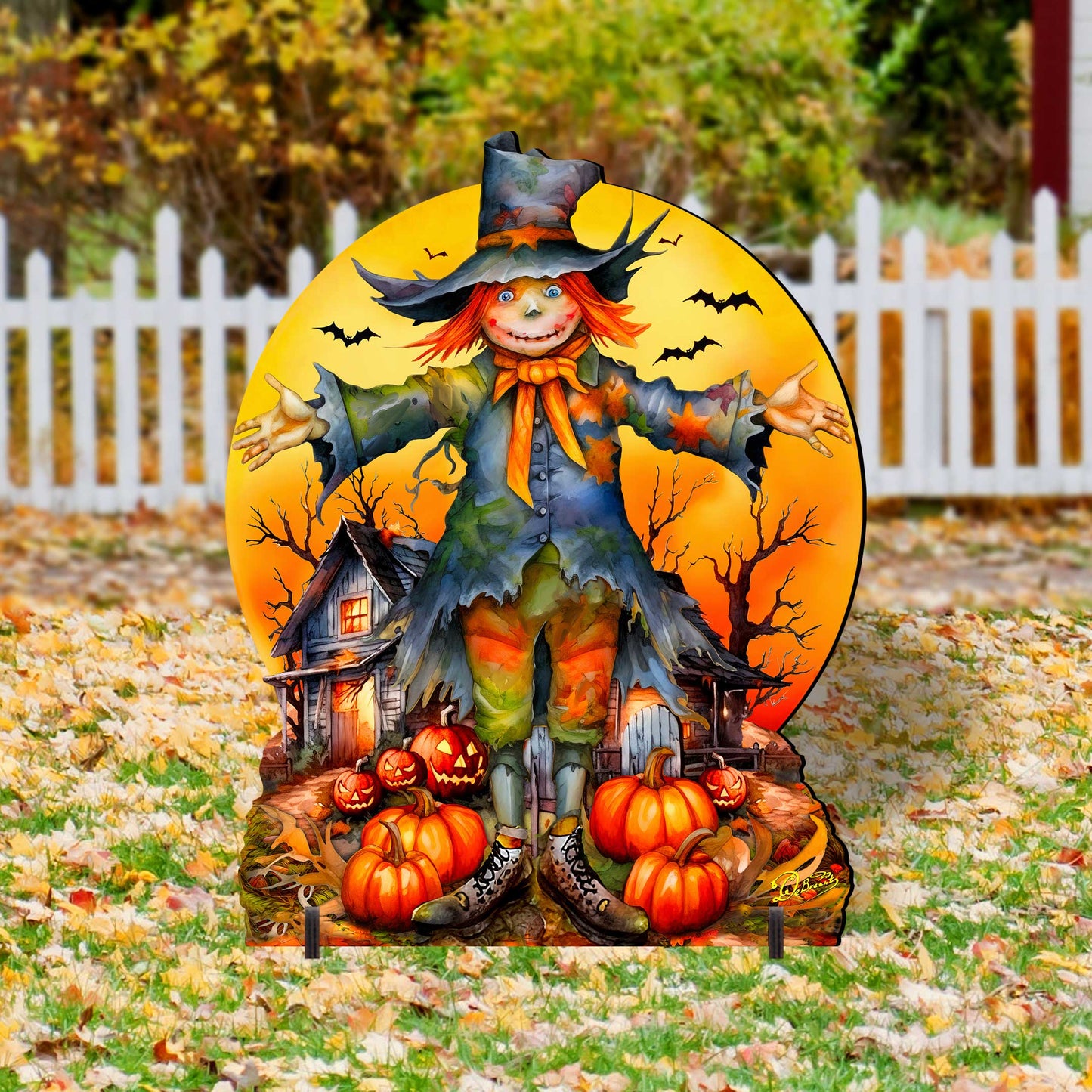 Halloween Scarecrow Freestanding Decor - Halloween Outdoor Decor by G. Debrekht - Halloween Decor- 8652798F