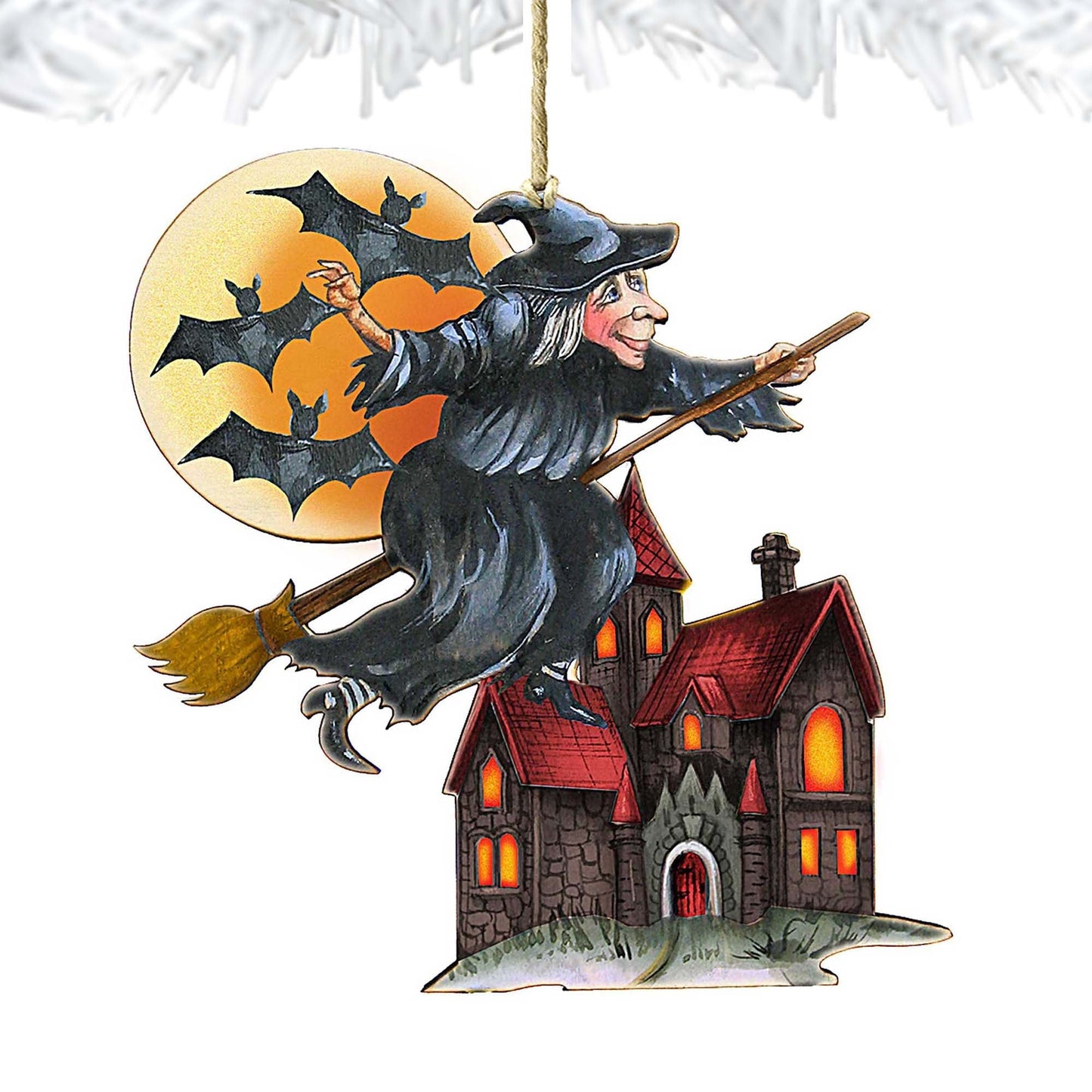 Witch Halloween Wooden Ornaments by G. DeBrekht - Thanksgiving Halloween Decor - 8114010