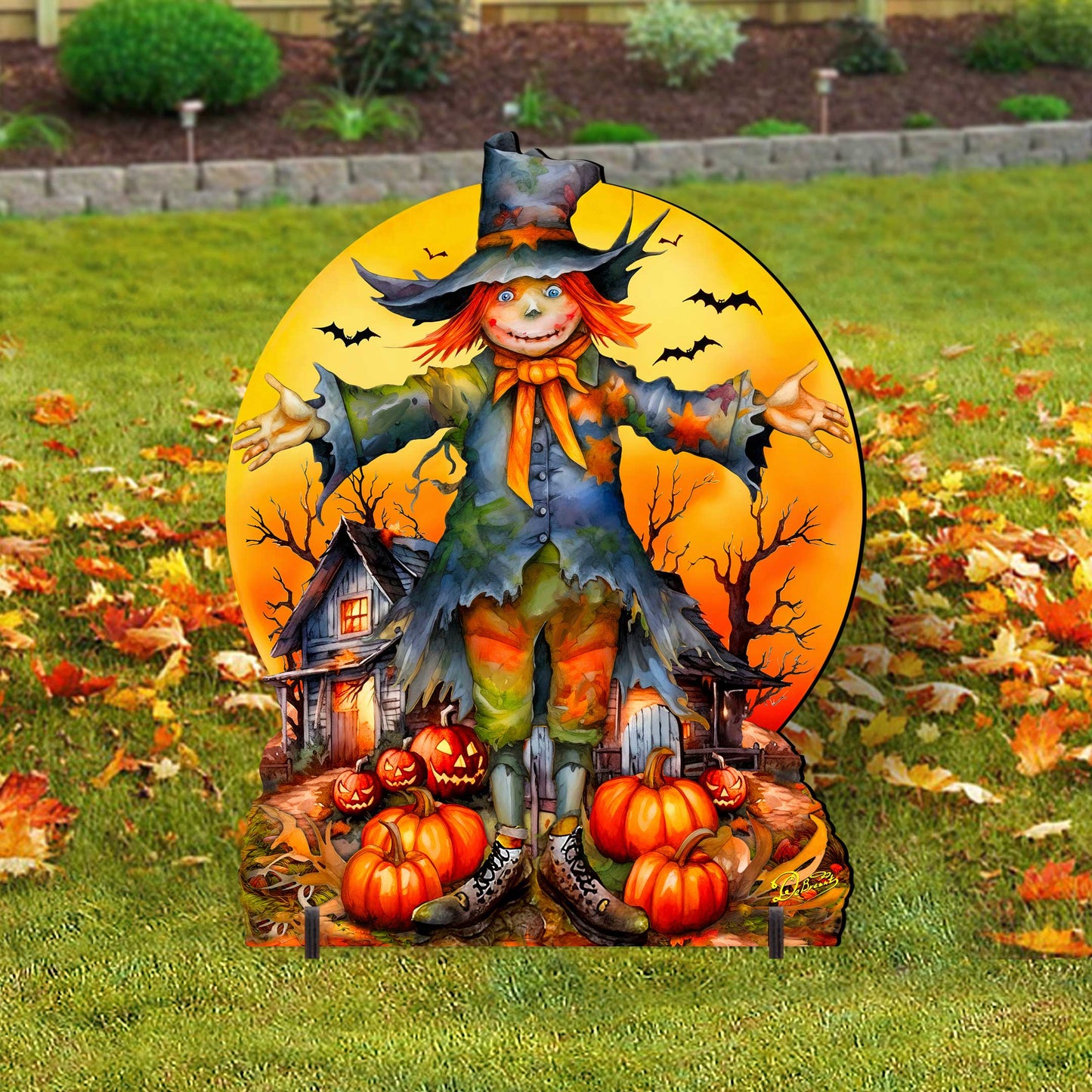 Halloween Scarecrow Freestanding Decor - Halloween Outdoor Decor by G. Debrekht - Halloween Decor- 8652798F