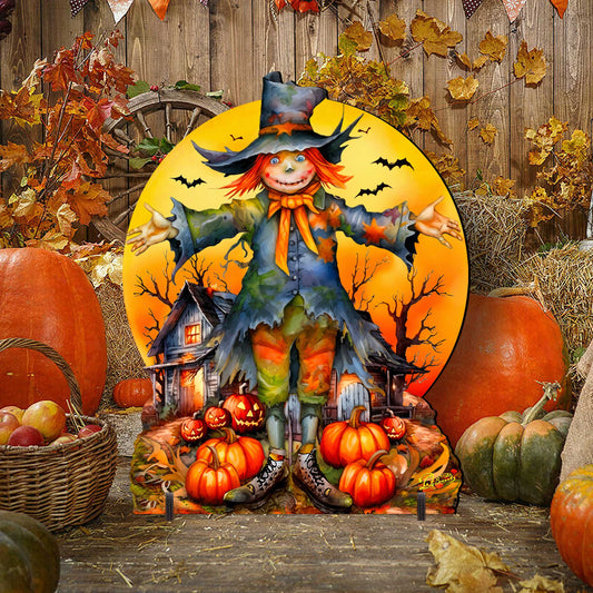 Halloween Scarecrow Freestanding Decor - Halloween Outdoor Decor by G. Debrekht - Halloween Decor- 8652798F