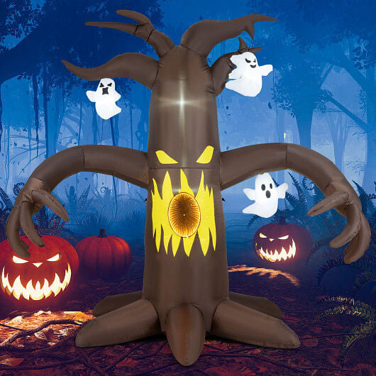 7.8 Feet Halloween Inflatables Scary Dead Tree Halloween Decoration with Ghost