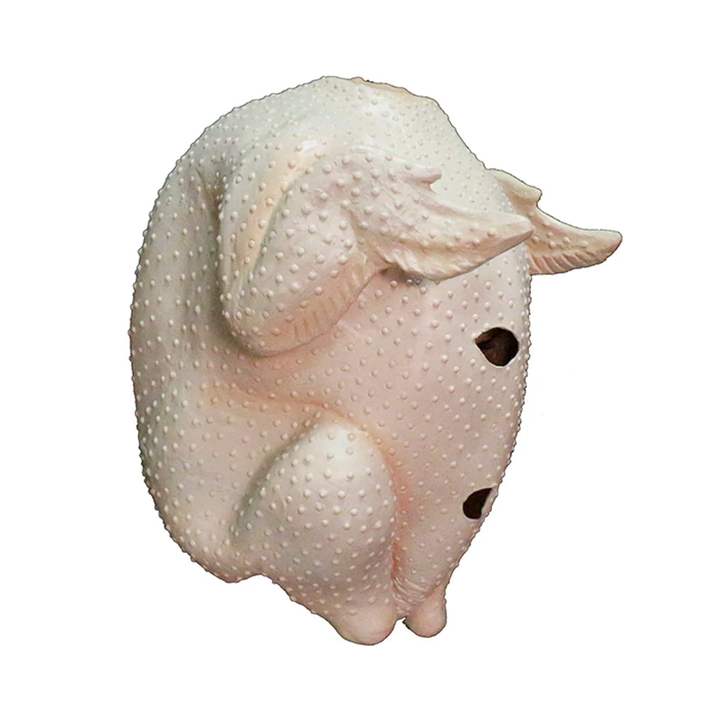 wholesale Clumsy Cook Turkey Head Mask Thanksgiving Latex Costume Uncooked Halloween Gag