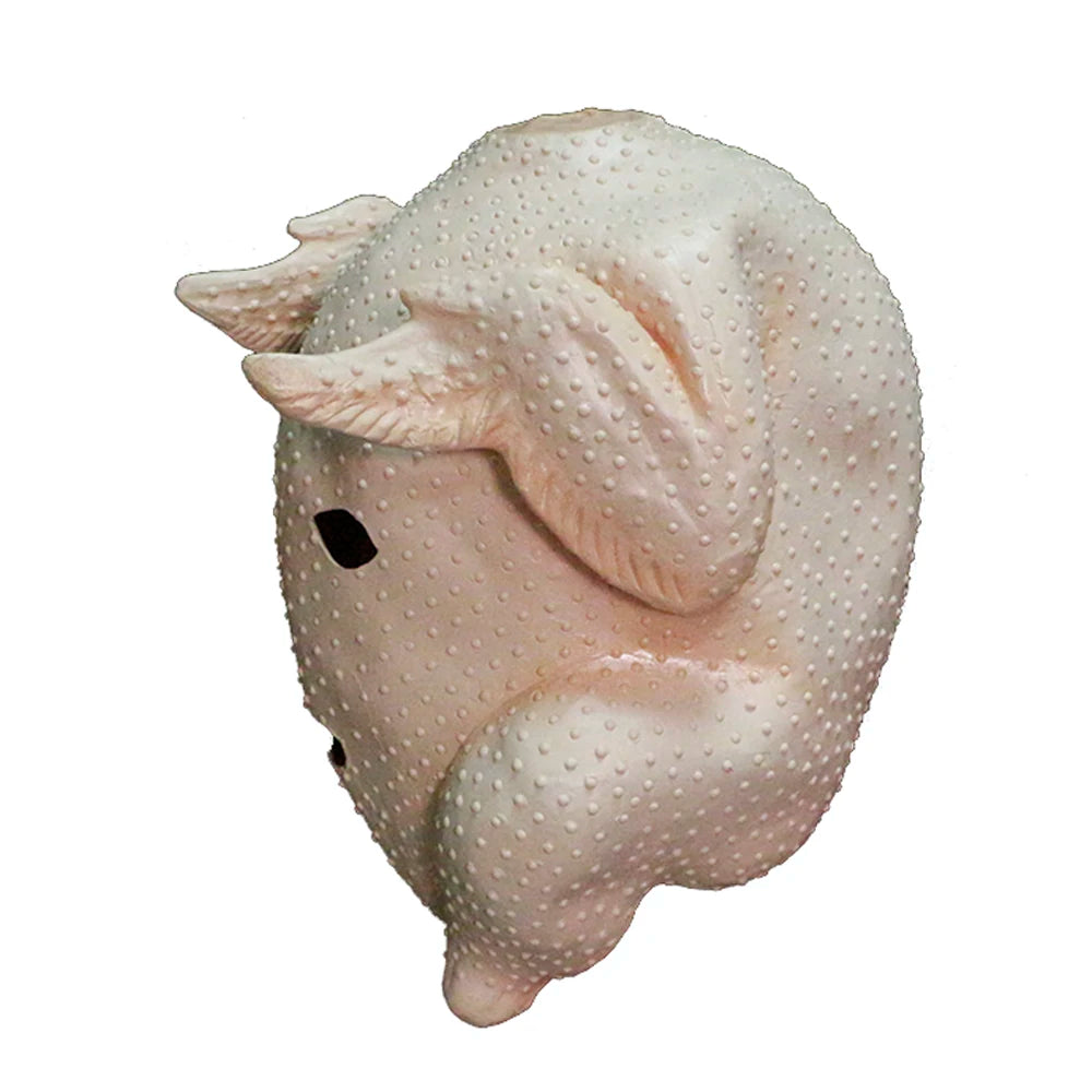 wholesale Clumsy Cook Turkey Head Mask Thanksgiving Latex Costume Uncooked Halloween Gag