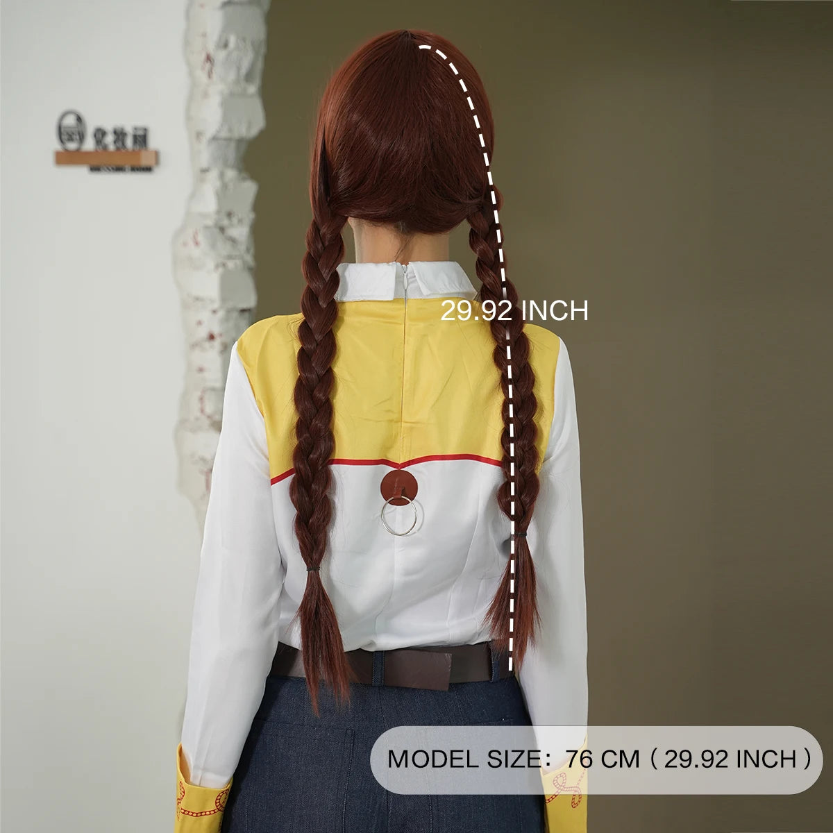 Braided Brown Wig Costume Wigs Pigtail Braids Cosplay Wig Halloween Drag Queen with Natural Braid Hair Cosplay