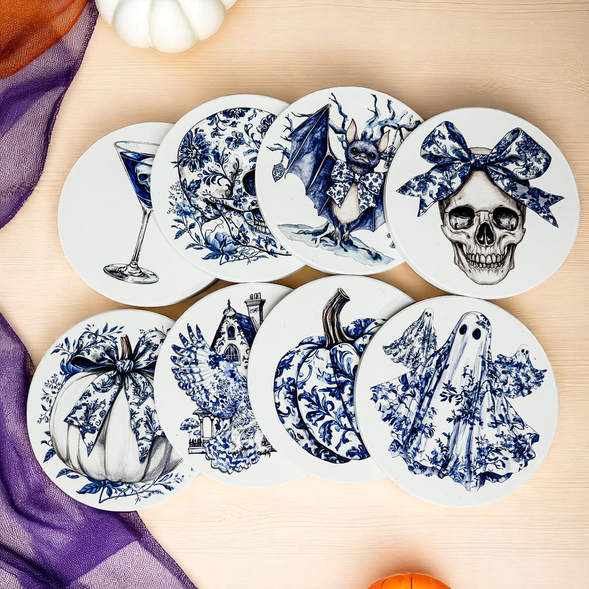 Chinoiserie Halloween Coasters