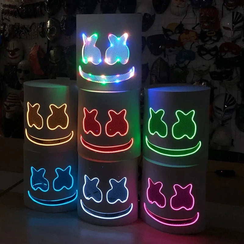 Halloween Light-Up LED Mask – Glow in the Dark with Neon Vibes!"
Light up your Halloween night with the Halloween LED Neon Marshmallow Mask – the perfect fusion of creepy and cool! Featuring a full-face design with vibran