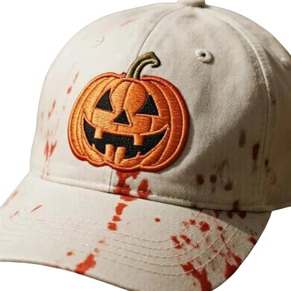 Fashion Men Women Sun Hats Halloween Unisex Baseball Hats Pumpkin Embroidery Baseball Cap for Parties Outdoor Activities Camping
