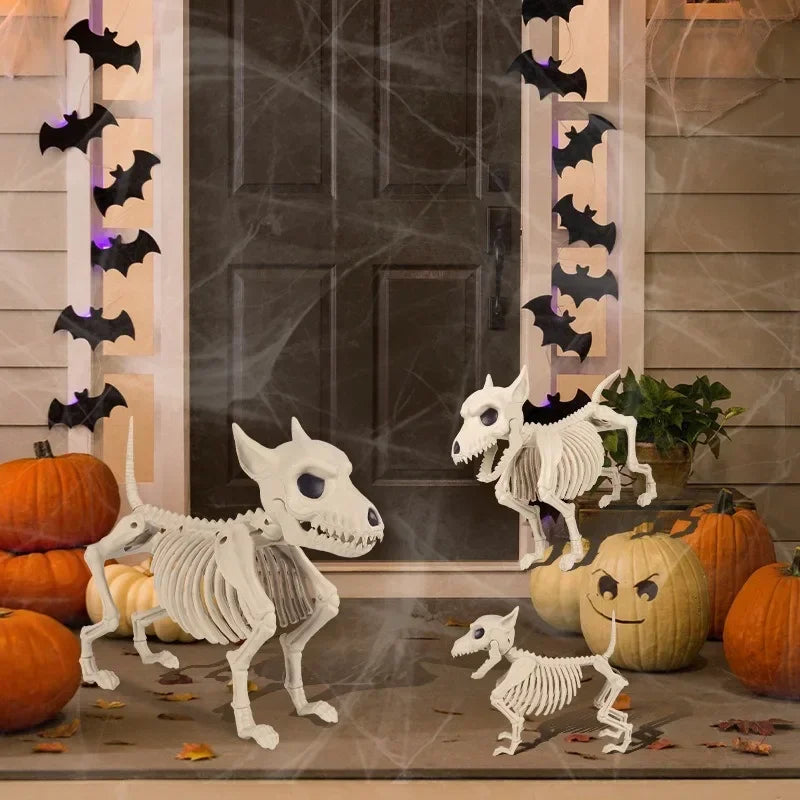 Little Wolf Skeleton Halloween Decoration – Animal Skeleton Prop for Indoor & Outdoor Spooky Decor