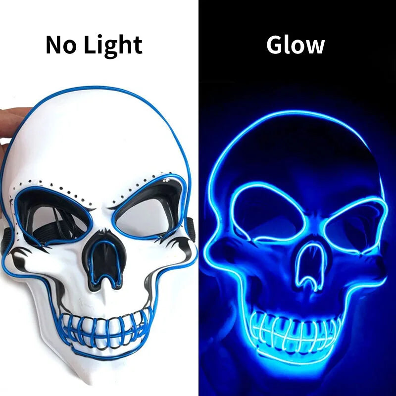 Halloween Horror Skull LED Mask – Light Up the Night with Creepy Glow!"
Unleash nightmarish energy with the Horror Skull LED Mask – the perfect fusion of terrifying design and mesmerizing glow. Featuring a realistic skull