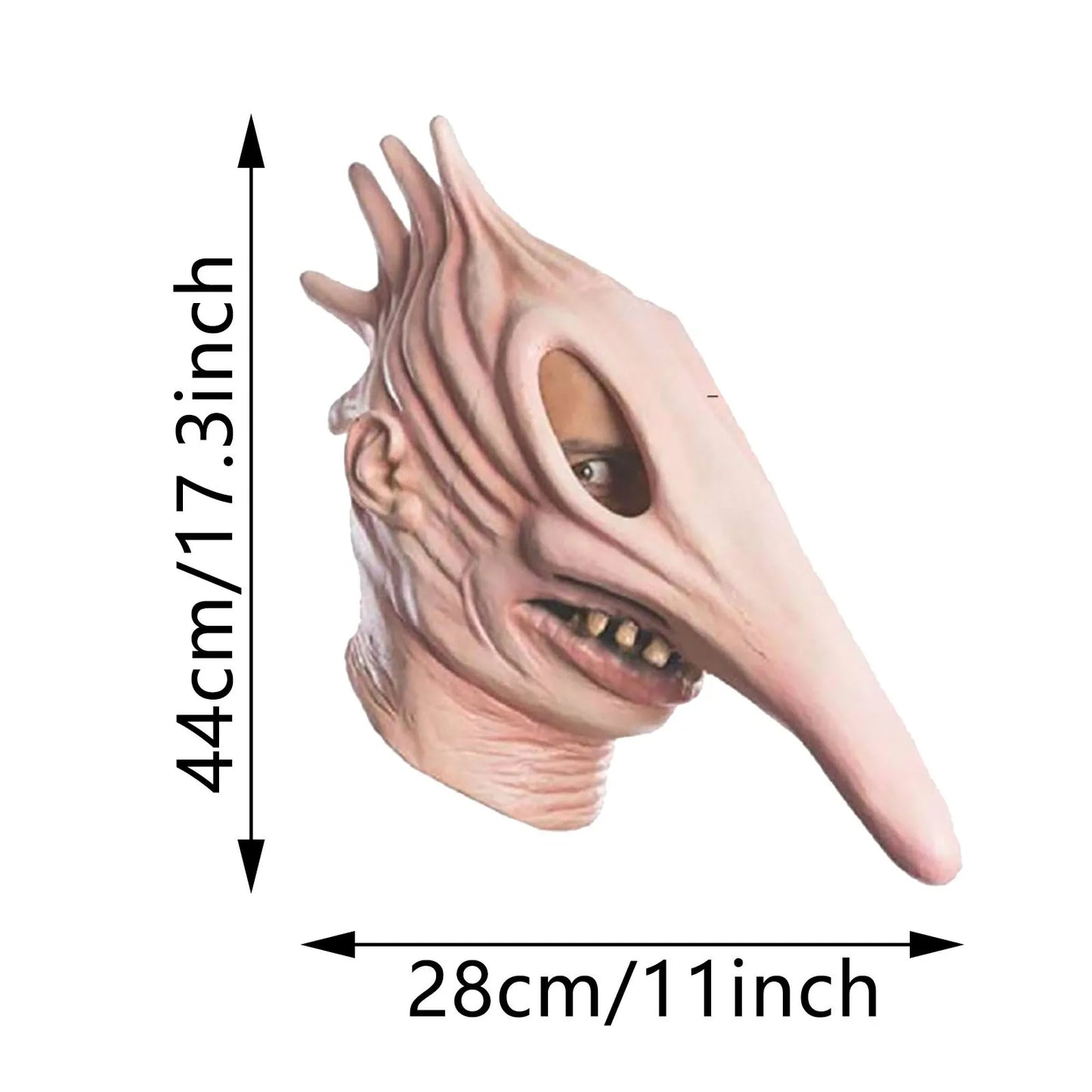 Horror Man-Mask With Long Nose Bird Beek Mask Halloween Funny Full Face Latex Mask Costume Cosplay Halloween Party Accessories