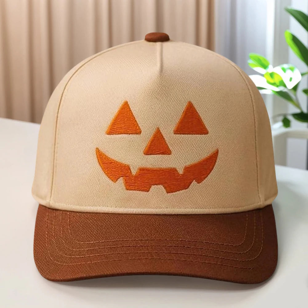 Fashion Men Women Sun Hats Halloween Unisex Baseball Hats Pumpkin Embroidery Baseball Cap for Parties Outdoor Activities Camping