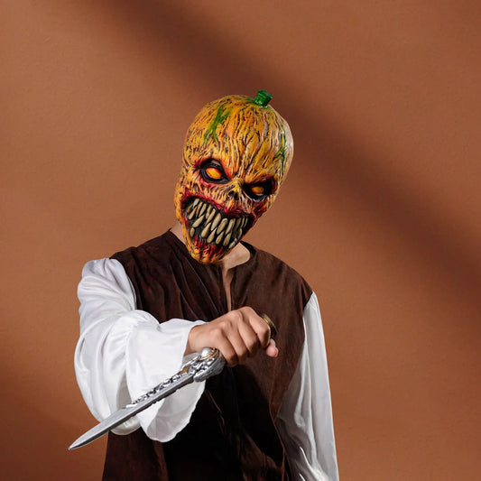 2025halloween1 masque de citrouille de décoration de fête-couvre-tête effrayant d'Halloween et de scène, masques en latex