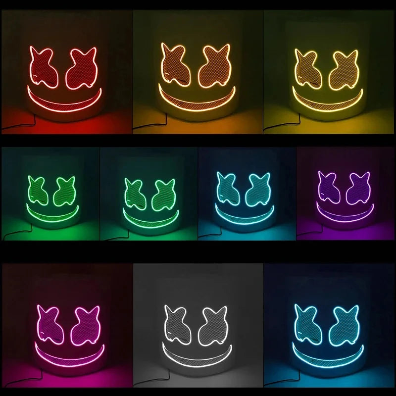 Halloween Light-Up LED Mask – Glow in the Dark with Neon Vibes!"
Light up your Halloween night with the Halloween LED Neon Marshmallow Mask – the perfect fusion of creepy and cool! Featuring a full-face design with vibran