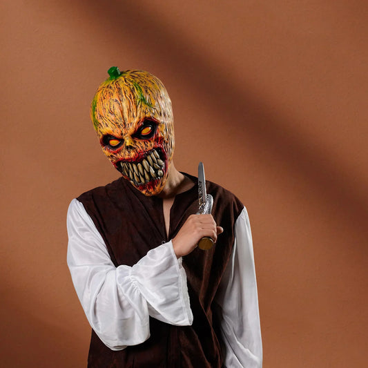 2025halloween1 masque de citrouille de décoration de fête-couvre-tête effrayant d'Halloween et de scène, masques en latex