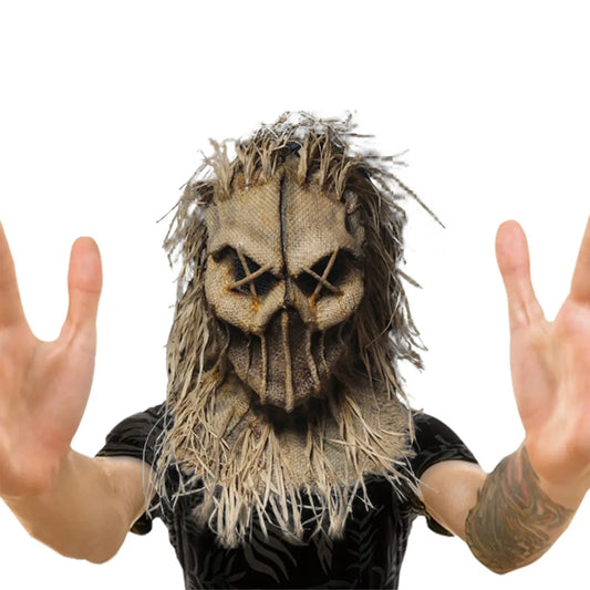 2025 Scary Halloween Scarecrow Mask Headdress Funny Props Horror Atmosphere Masquerade Mask Cosplay Party Props deadpool cosplay
