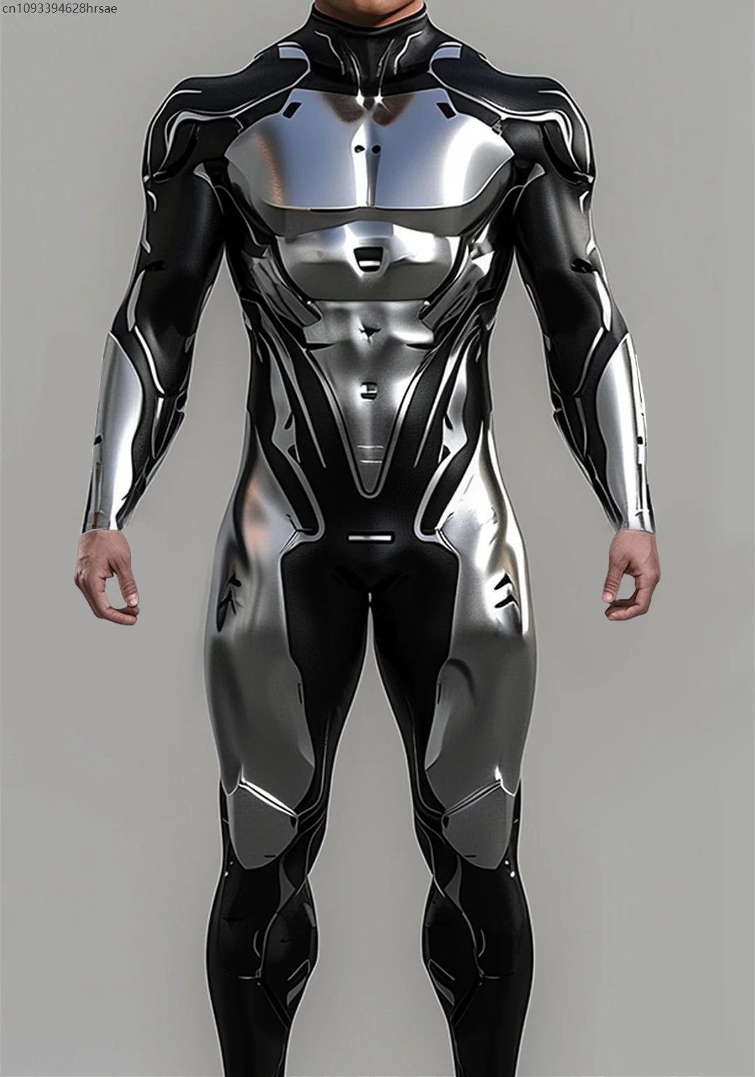 CyberPunk Futuristic Mechanical Armour Jumpsuit Cool Fighter Cosplay Bodysuit Steampunk Costume Halloween Party Shows Men Zentai