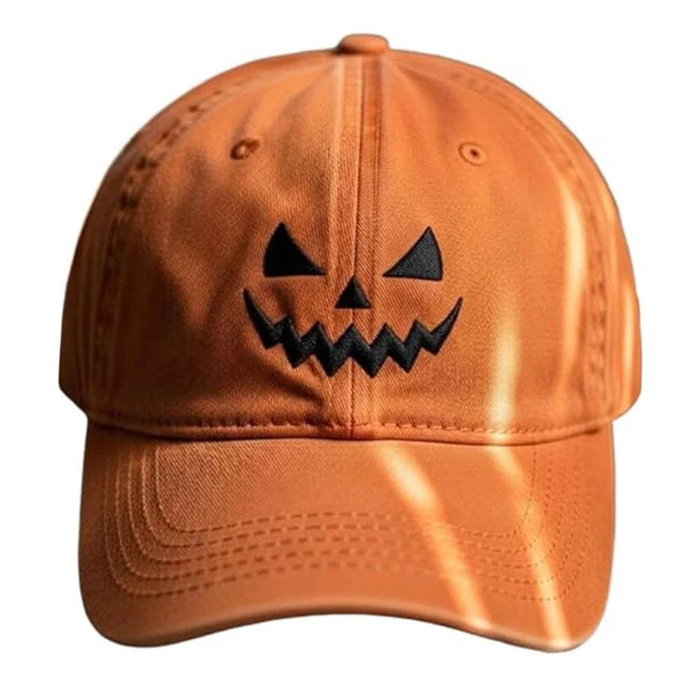 Fashion Men Women Sun Hats Halloween Unisex Baseball Hats Pumpkin Embroidery Baseball Cap for Parties Outdoor Activities Camping