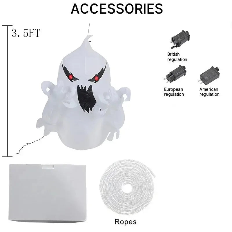 3.4FT Halloween Party Holiday DIY Decorations Ghost Model Blow Up Holiday Party Decor Indoor Courtyard Yard Garden Lawn Decors