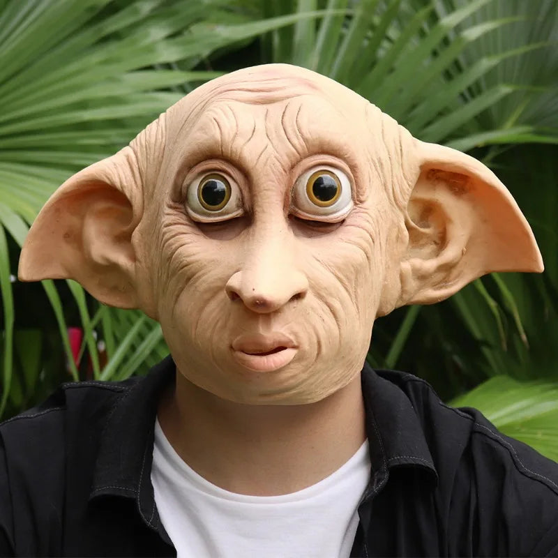 Halloween Elf LaTex Mask Magic World House Elf Mask Handmade