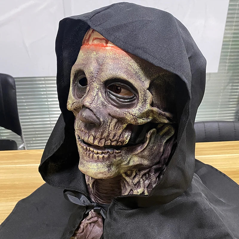 Scary Bloody Brain Full Head Mask Latex Creepy Halloween Party Costume Skull Mask Party Cosplay Horror Bloody Props Adult Costum