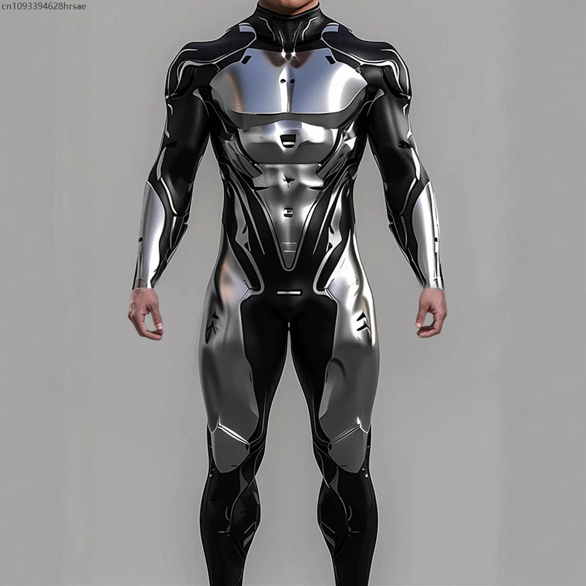 CyberPunk Futuristic Mechanical Armour Jumpsuit Cool Fighter Cosplay Bodysuit Steampunk Costume Halloween Party Shows Men Zentai