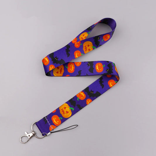 Halloween Pumpkin Credential Holder Punk Lanyards for Key Neck Strap For Card Badge Gym Keychain Keyring Accessories Gifts
