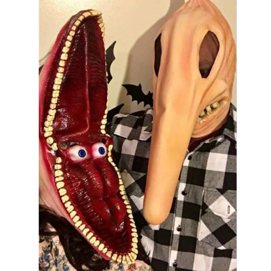 Horror Man-Mask With Long Nose Bird Beek Mask Halloween Funny Full Face Latex Mask Costume Cosplay Halloween Party Accessories