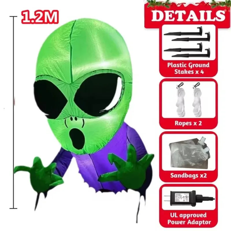 Inflatable alien – Halloween Outdoor LED Decoration for Windows, Walls, and Garden Displays