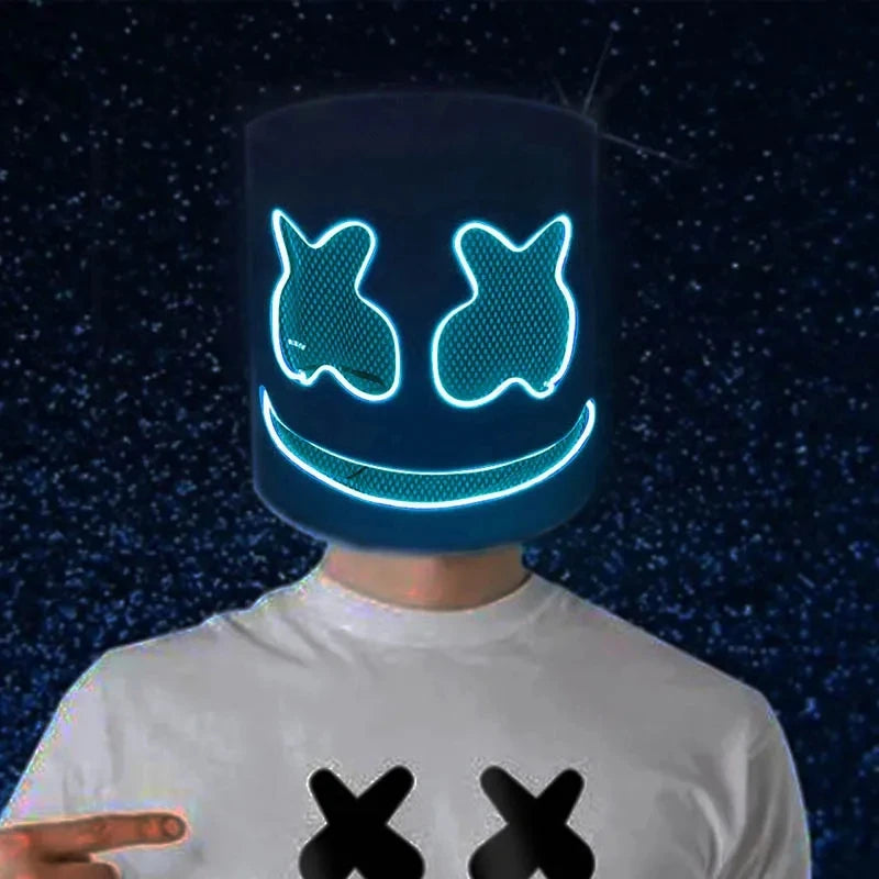 Halloween Light-Up LED Mask – Glow in the Dark with Neon Vibes!"
Light up your Halloween night with the Halloween LED Neon Marshmallow Mask – the perfect fusion of creepy and cool! Featuring a full-face design with vibran