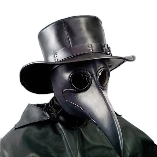 Plague Doctor Mask Black Long Nose Bird Beak Steampunk Halloween Costume Props Mask Gas Costume Mask for Kid and Adult