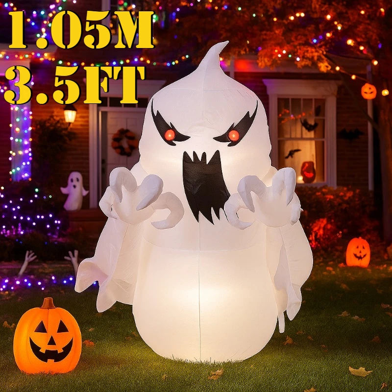 3.4FT Halloween Party Holiday DIY Decorations Ghost Model Blow Up Holiday Party Decor Indoor Courtyard Yard Garden Lawn Decors