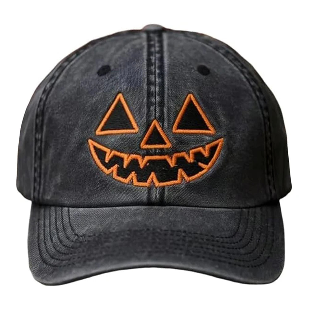 Fashion Men Women Sun Hats Halloween Unisex Baseball Hats Pumpkin Embroidery Baseball Cap for Parties Outdoor Activities Camping