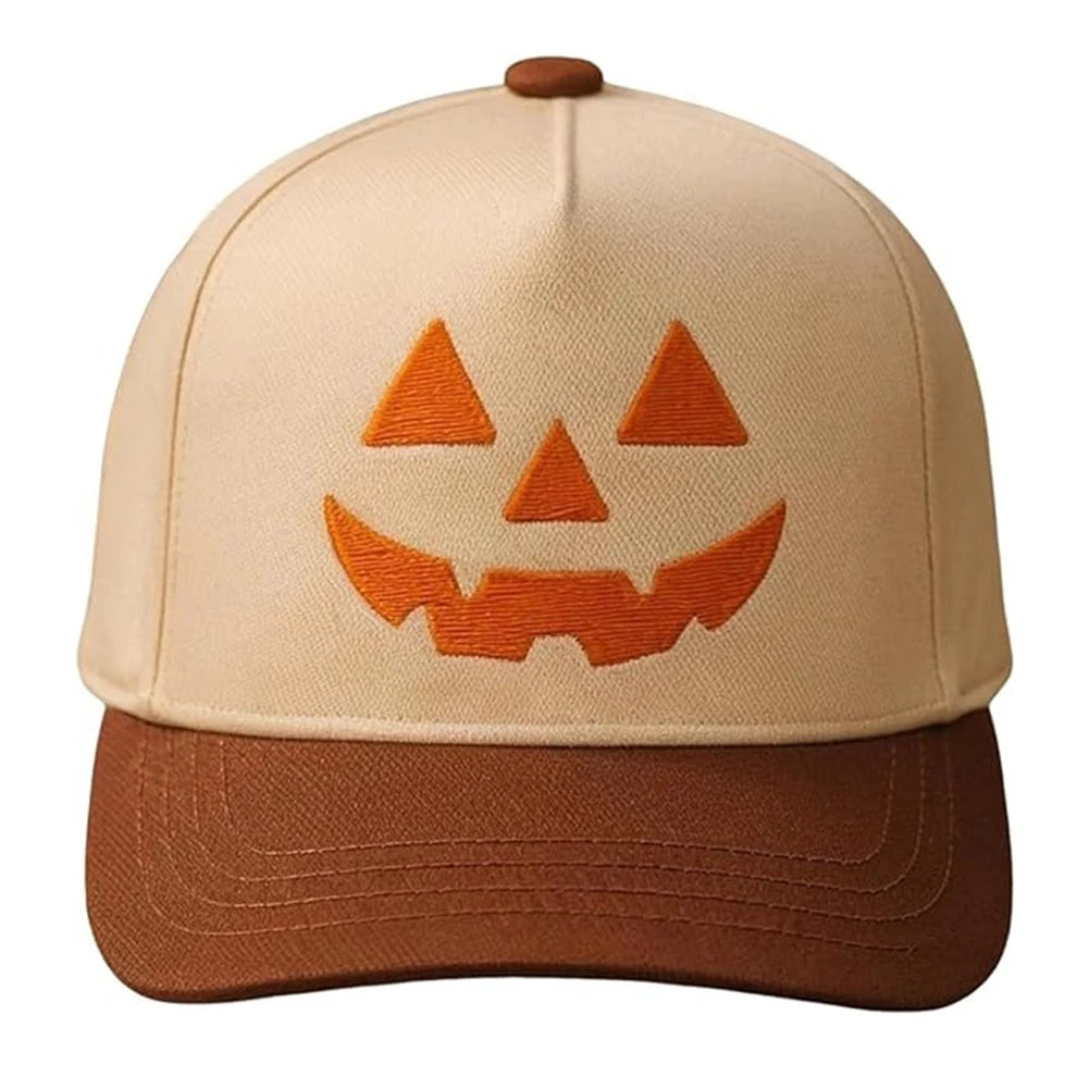 Fashion Men Women Sun Hats Halloween Unisex Baseball Hats Pumpkin Embroidery Baseball Cap for Parties Outdoor Activities Camping