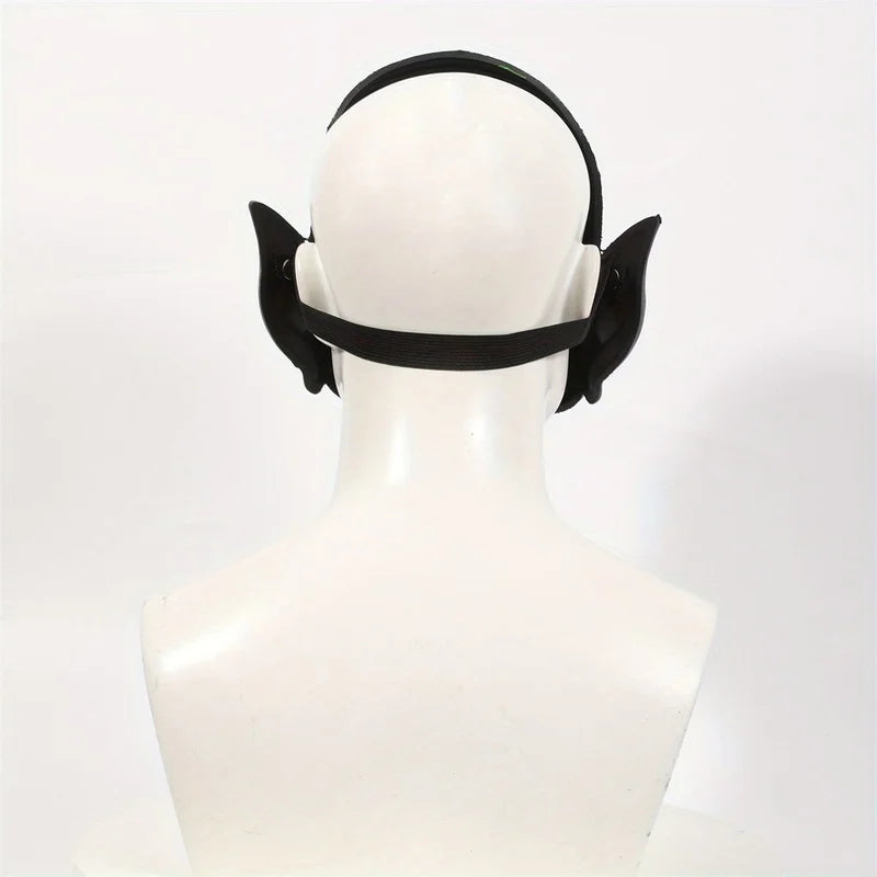 Men's Horror Green Goblin/Halloween Witch Half Face Mask with Pointed Ears and Sharp Teeth - Fashionable and Spooky Costume