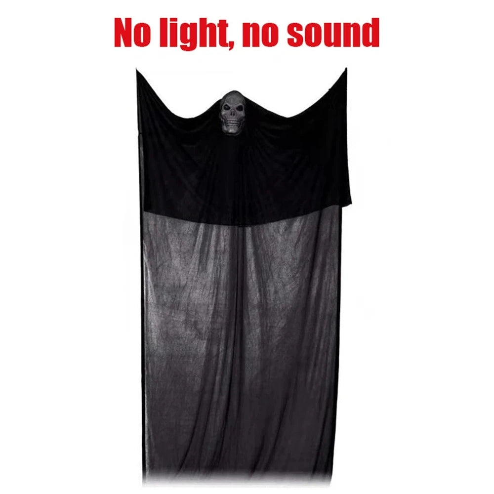 Halloween Hanging Skull Ghost Haunted House Decoration With LED Sound Ghost Ornament Indoor Outdoor Bar Halloween Party Decor
