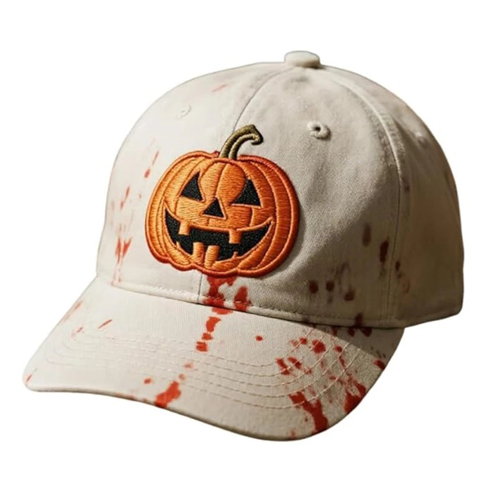 Fashion Men Women Sun Hats Halloween Unisex Baseball Hats Pumpkin Embroidery Baseball Cap for Parties Outdoor Activities Camping
