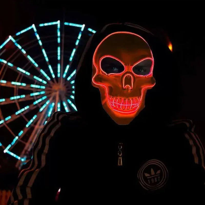 Halloween Horror Skull LED Mask – Light Up the Night with Creepy Glow!"
Unleash nightmarish energy with the Horror Skull LED Mask – the perfect fusion of terrifying design and mesmerizing glow. Featuring a realistic skull