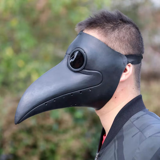 Plague Doctor Mask Black Long Nose Bird Beak Steampunk Halloween Costume Props Mask Gas Costume Mask for Kid and Adult